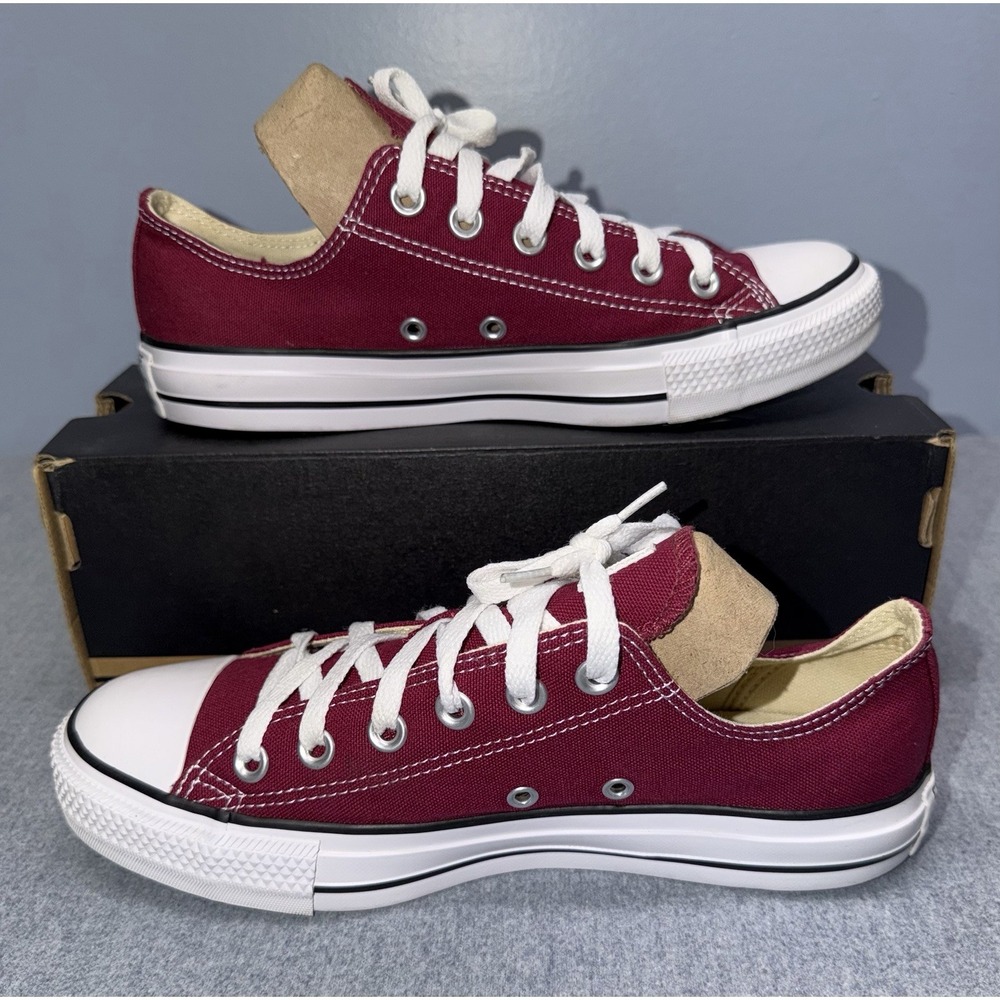 Converse Shoes Womens 8 M 6 Maroon Chuck Taylor All Star Canvas Low Top Sneakers - Picture 2 of 10